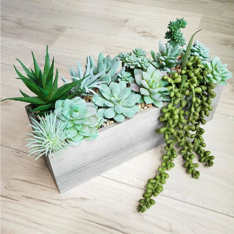 11Pcs/Kit Simulation Artificial Cactus Succulent Flower Plant Vivid Home Decor Artificial Flower Wedding Party Living Room Decor