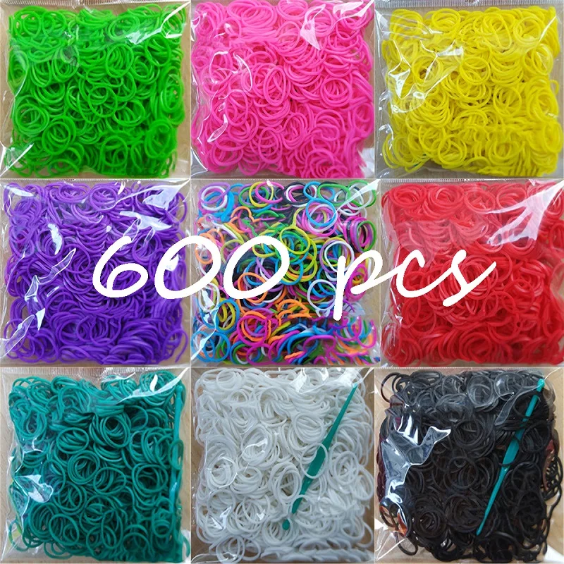 600 Elastic Different Colors Rubber Loom Bands Bracelet Children’s Homemade Bracelets DIY For Loom Wrist Bracele For Women