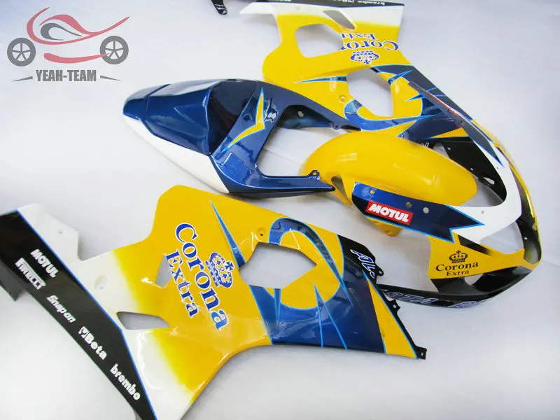 Бесплатные Заказные Обтекатели для кузова для Suzuki K4 2004 2005 GSXR600 04 05 GSXR 600 750 желтая Корона ABS пластик мотоцикл обтекатель комплект