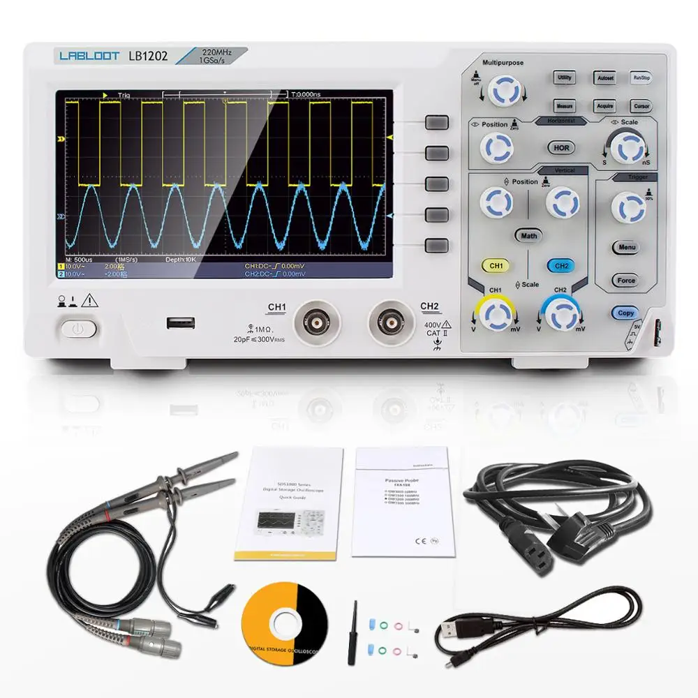 LABLOOTLB1202DigitalStorageOscilloscope2Channels220MhzBandwidth