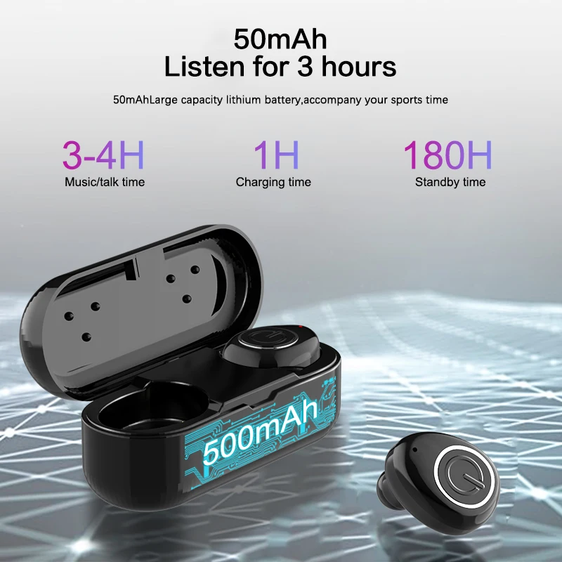 TWS наушники беспроводные Bluetooth наушники с шумоподавлением водонепроницаемые HiFi игровые наушники с микрофоном зарядная коробка