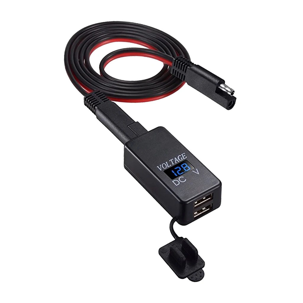 SAE Adapter USB Digital Voltmeter Voltage Measurement Quick Disconnect Plug Over-charge Protection