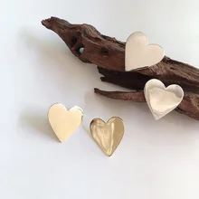 Топ Дизайн металлическое сердце серьги для женщин Изысканные ювелирные изделия золото/бижутерия серебристого цвета серьги