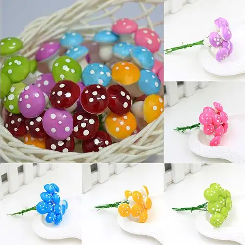 

10 Pcs Mini Fake Mushroom for Mini Plant Pot Fairy DIY Decor Garden Dollhouse For Festival Decor