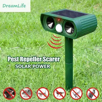 

Outdoor Solar Power Ultrasonic Animal Repellent Deterrent Dog/Cat/Bird/Mole PIR Motion Repeller Foxes Garden Supplies
