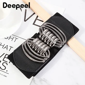 

Deepeel 1pc 10cm New Fashion Ladies Elastic Wide Belt Down Jacket Sweater Dress Decorative Corset Plus Size Female Cummerbunds