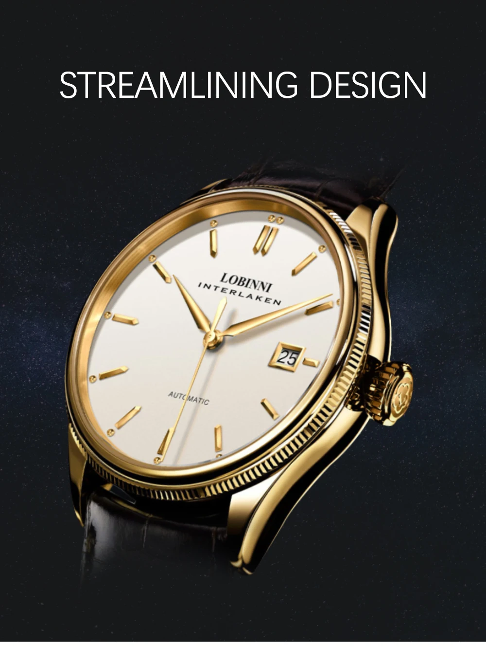 Швейцарские роскошные Брендовые Часы LOBINNI Japan MIYOTA, Мужские автоматические механические часы, сапфировые водонепроницаемые часы