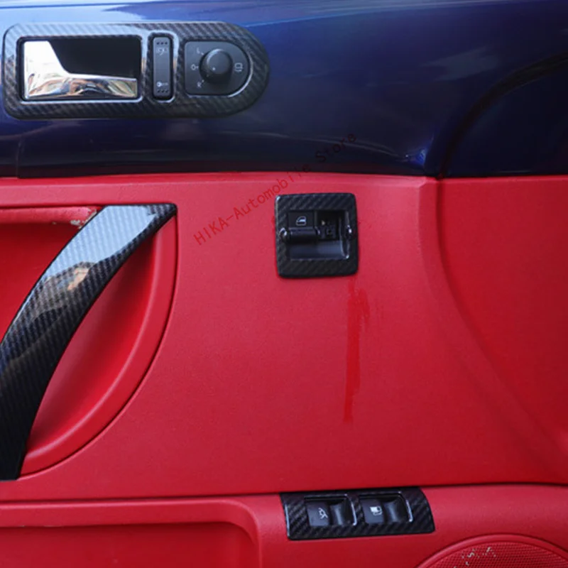 Für volkswagen VW käfer 2003-2010 schwarz carbon fiber Innen auto tür trim panel pull griff fenster schalter taste rahmen abdeckung – Detail 7