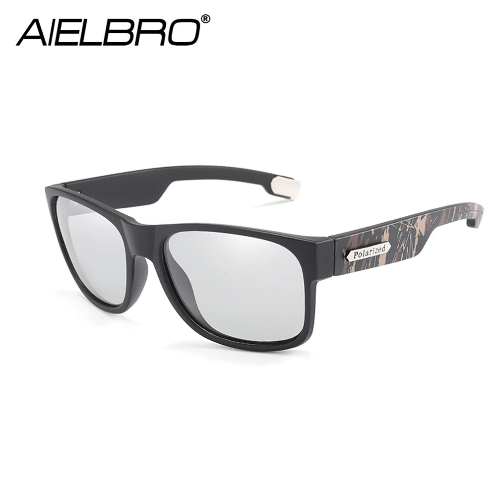 NEW Change Color SunGlasses Men Polarized Discoloration Sun Glasses Cycling Sunglasses Outdoors Sports Square Driving Eyewear