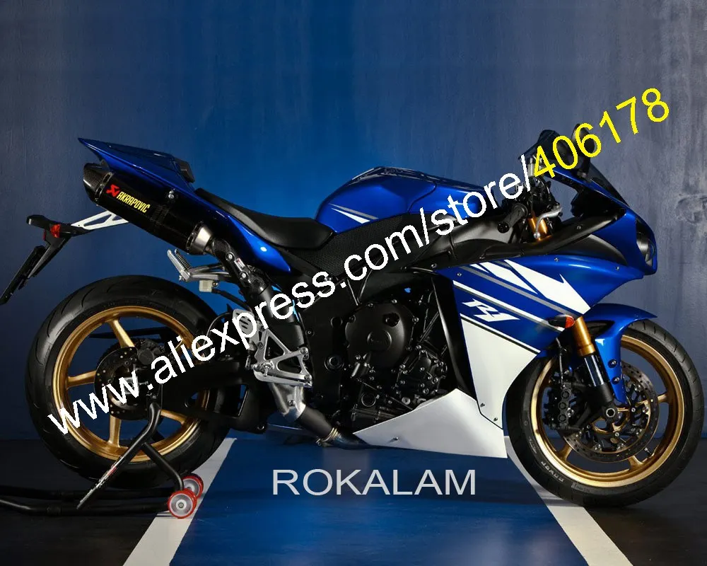 Капот для Yamaha YZF1000 R1 2009 2010 2011 YZF-R1 YZF 1000 белого и синего цвета дорожный мотоцикл