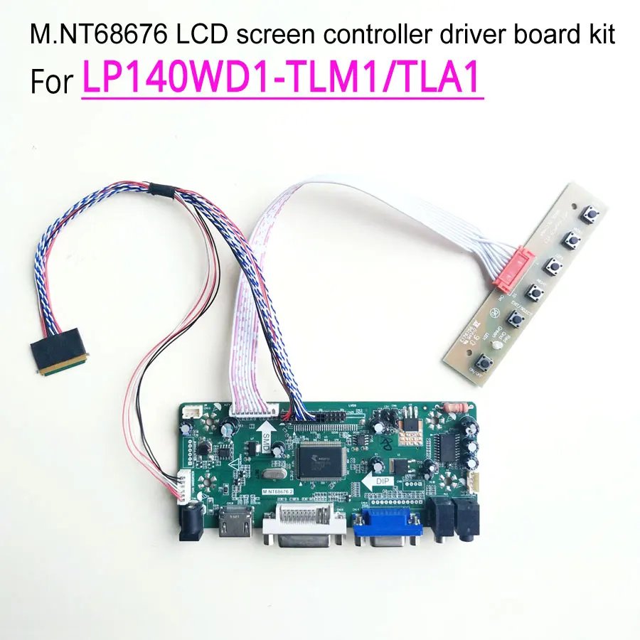 For LP140WD1-TLM1/TLA1 WLED 40Pin LVDS 1600*900 MNT68676 screen controller drive board laptop LCD panel 14" HDMI+VGA+DVI DIY kit