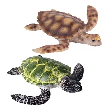 

2pcs Simulation Tortoise Models Marine Toys Ocean Animal Figures Sea Animal Doll for Kids