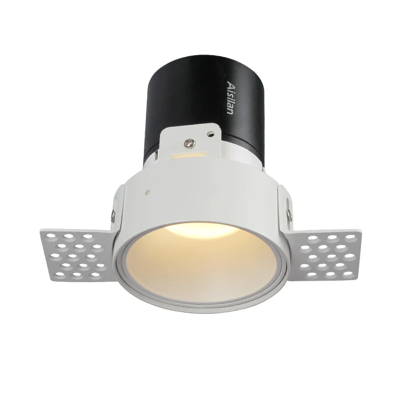 Aisilan светодиодный встраиваемый светильник, COB Точечный светильник, 7 Вт, скандинавский безрамный антибликовый светильник для гостиной, коридора, спальни, потолочный светильник