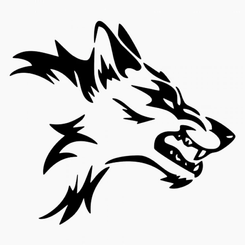 

Beast Wolf Head Decals Race Car Vinyl Stylish Car Body Stickers Cover Black/White CL572