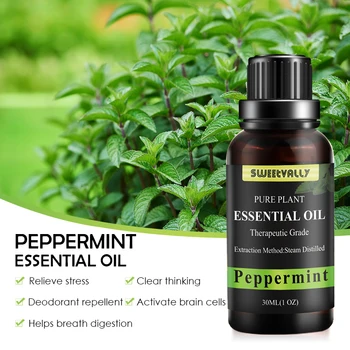 

Sweetvally Pure Peppermint 30ML Essential Oil Water-soluble Aroma Oil Enhance Immunity Relieve Air Puriry Essential Oils