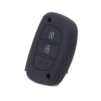 

Silicone Car Key Case Cover 3 Buttons For Hyundai IX25 IX35 Creta