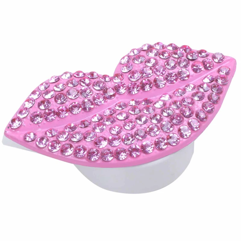 

Car air freshener Rhinestone Pink Lips Locket Aromatherapy essential oil Diffuser with Vent clip