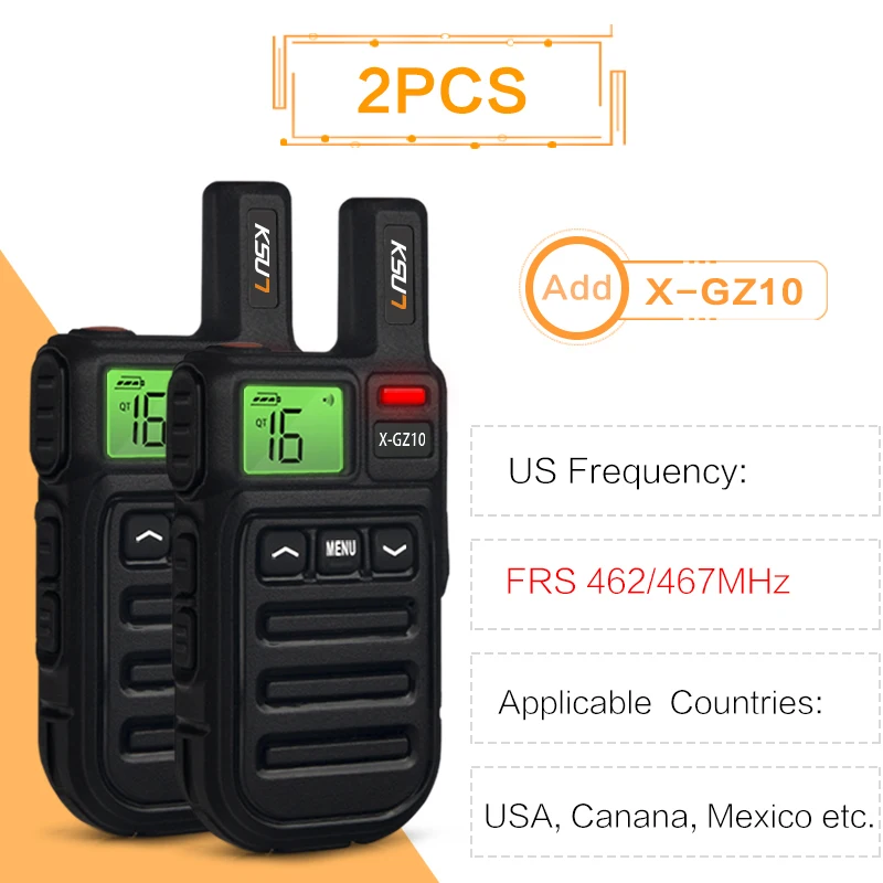 KSUN GZ10 1 Or 2PCS Mini Walkie Talkie European Legal Frequency PMR446 Intercom FRS Two Way Radio for Restaurant Hunting Radio walkie talkie Walkie Talkie