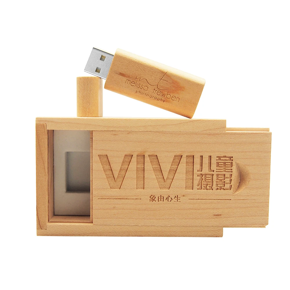 Usb флеш накопитель деревянный с коробкой 4/8/16/32 ГБ|USB флэш-накопители| |