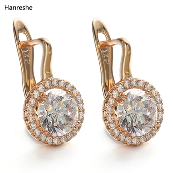

Hanreshe Copper Stud Earrings AAA Natural Zircon Exquisite Earrings Punk Jewellery Party Luxury Beautiful Earrings Women Gift