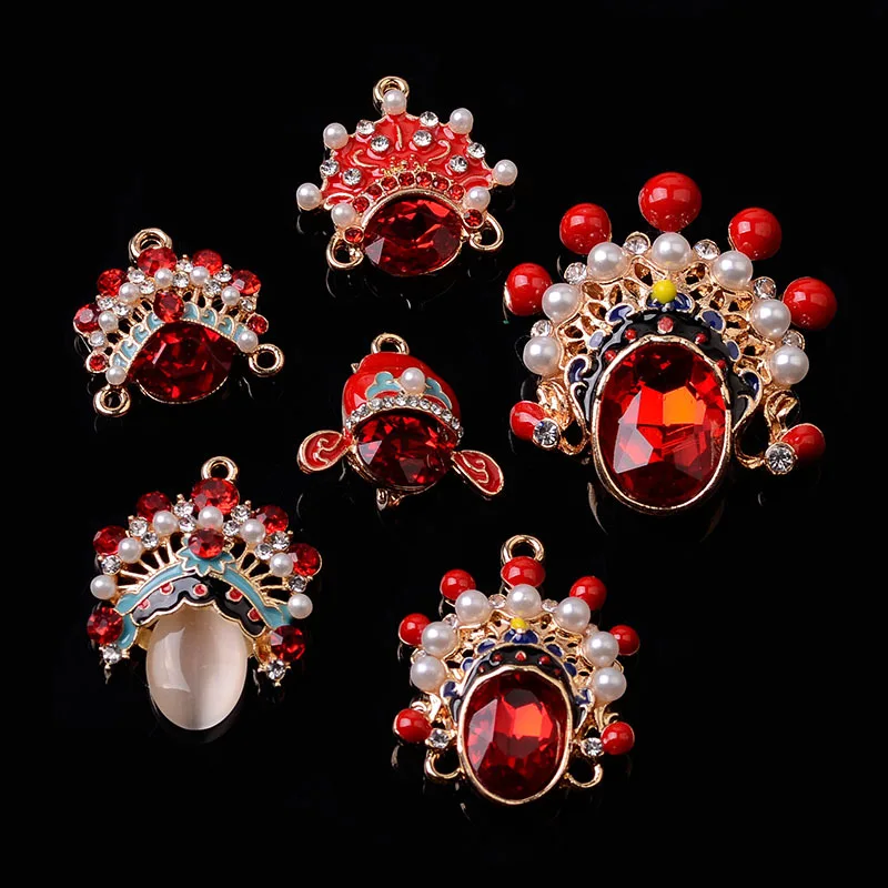 10 Pieces Vintage Red Crystal Diamond Pearl Charms For Jewelry Making Accessories Wolesale Diy Earrings Supplies | Украшения и