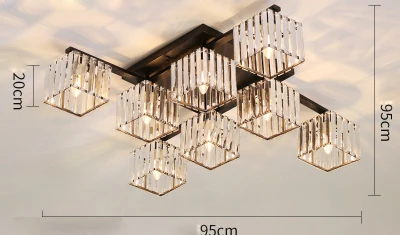 Black 8 light Современный роскошный хрустальный светильник для гостиной, потолочный светильник, Светильники для спальни, столовой, потолочный светильник, атмосферный домашний светодиодный светильник ing - Цвет корпуса: Black 8 light
