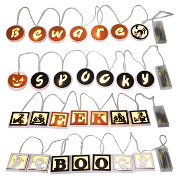 

Halloween Letters OrnamentFairy LED Light String Home Decoration Pendant Crafts for Christmas Tree Festival Party Decoration