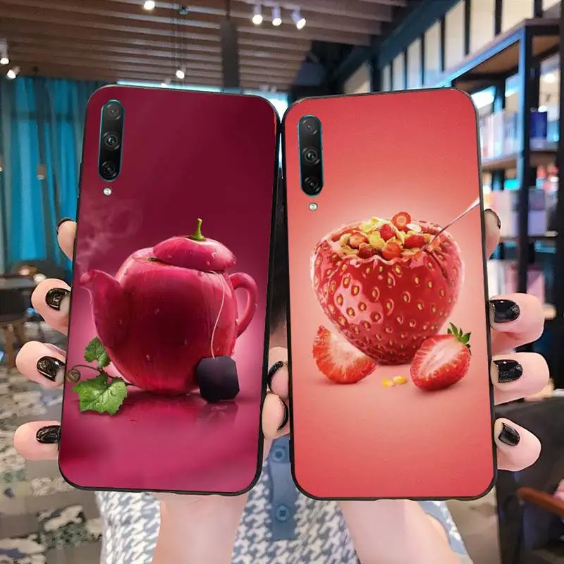 

Interesting fruit shape Black TPU Soft Phone Case Cover for Huawei P40 P30 P20 lite Pro Mate 20 Pro P Smart 2019 prime