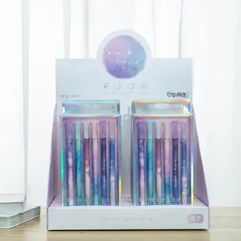 

50set/lot Gel Pens Starry sky star gift Black gel-ink Student pen for writing stationery office school supplies 0.5mm 6pcs/set