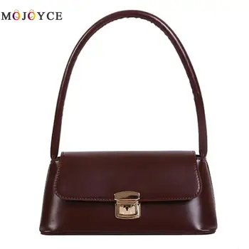 

Classic Women Handbag PU Leather Fashion Shoulder Bag Solid Color Vintage Ladies Top Handle Bags