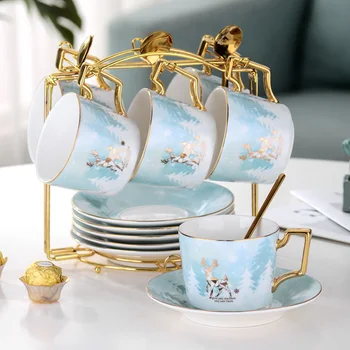 

Ceramic Coffee Cup Saucer Set European Tea Set English Afternoon Tea Cup Concentrated Cup Latte Cup With Cup Holder Gift Choice