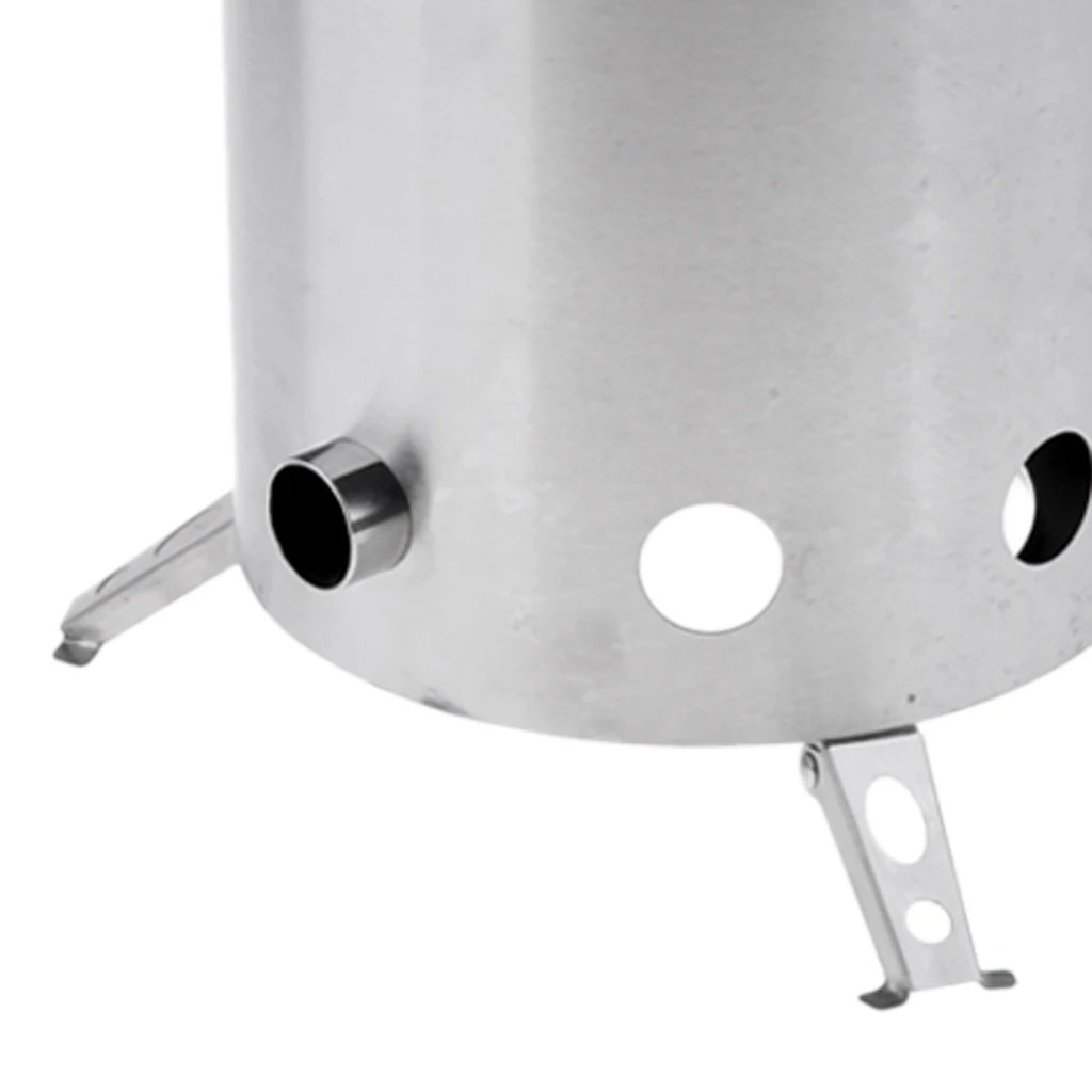 Stainless Steel Stove, Wood Burner, Compact for Survival Camping Hunting Emergency Preparation Backyard Picnic BBQ Barbecue