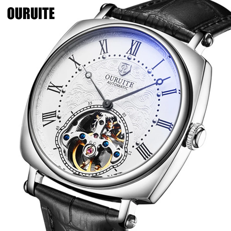 Мужские часы Топ люксовый бренд Tourbillon автоматические механические часы мужские из нержавеющей стали 5 бар водонепроницаемые дизайнерские часы модные