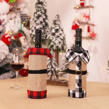 

Christmas Sweater Wine Bottle Cover, Newest Collar & Button Coat Design Wine Bottle Sweater Wine Bottle Dress Sets Xmas Party