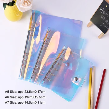 

Transparent Color Plastic Clip File Folder Notebook Agenda 2020 Loose Leaf Ring Binder Planner Agenda School Office Supplies New