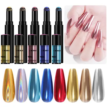 

2020 Newest Nail Art Powder Manicure Chrome Holographic Mirror Effect Metal Powder Air Cushion Magic Powder Pen Nail Glitter