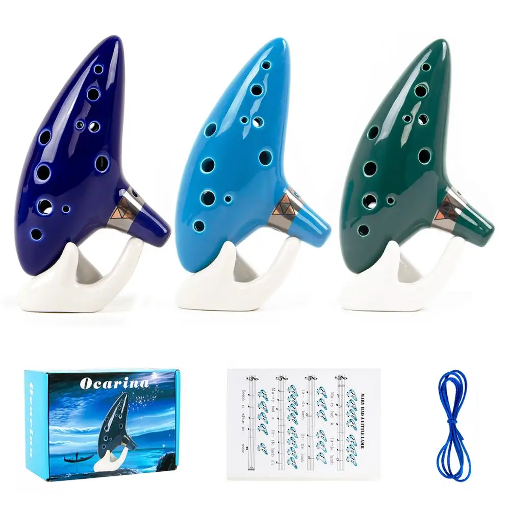 Ocarina of Time 12 Tones Alto C w/ Song Book Display Stand Neck Cord|Окарина| |