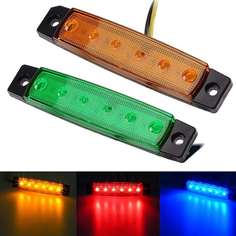 Автомобильные Внешние светодиодные фонари 12 в 24 6 SMD Светодиодные автобусы