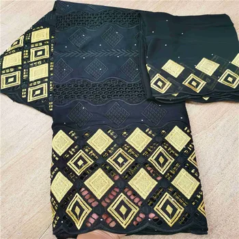 

5Y Swiss lace fabric 2020 heavy beaded embroidery African lace fabrics 100% cotton fabric Swiss voile lace in Switzerland HL051