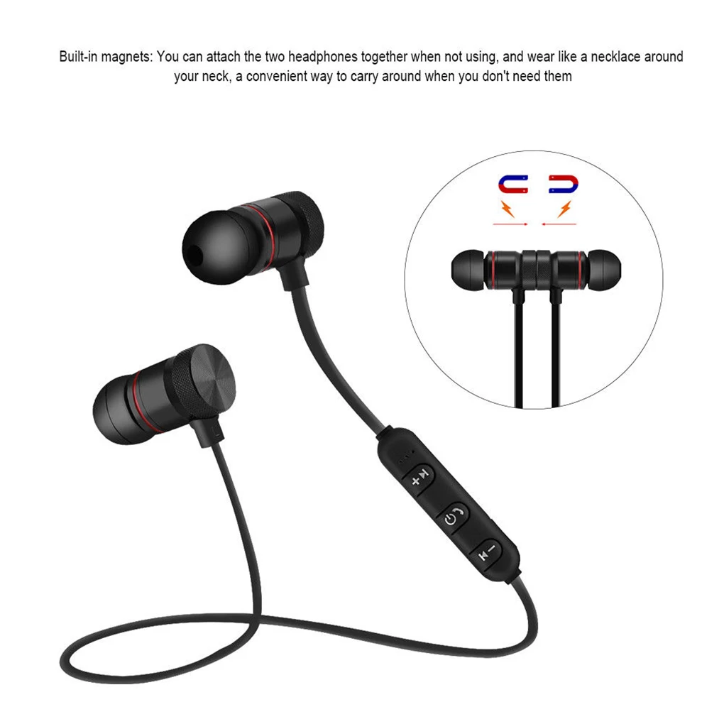 Новые Bluetooth наушники Магнитная Беспроводная Спортивная гарнитура музыкальные с