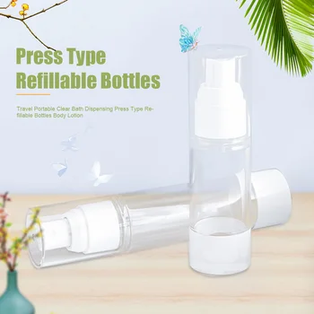 

Travel Portable Container Small Pump Empty Dispensing Shampoo Press Type Bath Body Lotion Clear Refillable Bottles Essential Oil
