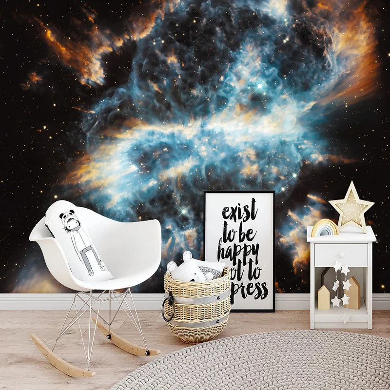 

Drop Shipping Custom Any Size Mural Wallpaper Modern Simple 3D Cosmic Explosion Science Fiction Children's Room Wall Stickers