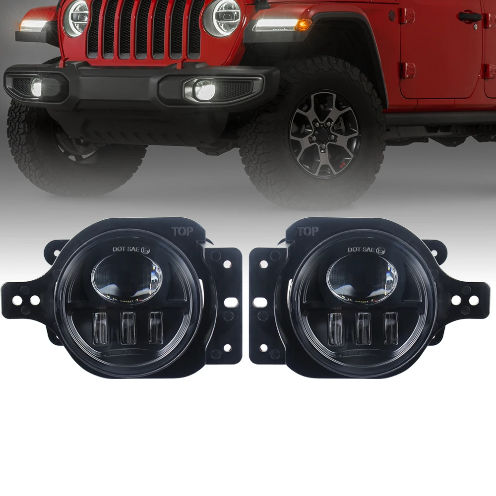 2 шт. 17 Вт Противотуманные фонари в сборе для Jeep Wrangler JL- с кронштейном 4 дюйма круглый светодиодный противотуманный фонарь
