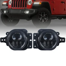 2 шт. 17 Вт Противотуманные фонари в сборе для Jeep Wrangler JL- с кронштейном 4 дюйма круглый светодиодный противотуманный фонарь