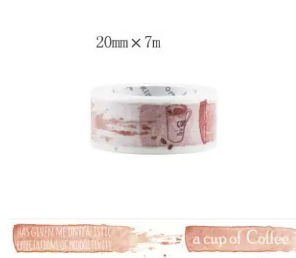 Я люблю кофе крутой васи лента 10 мм/20 мм/25 мм/30 мм/40 мм* 7 м DIY украшения поставки японская мода маскирующая лента подарок - Цвет: 15