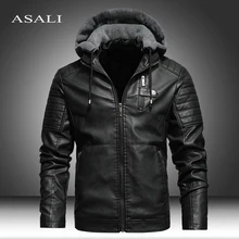 Homens inverno novo casaco de couro casacos motorcylce casual velo engrossar motocicleta plutônio jaqueta motociclista couro quente roupas de marca