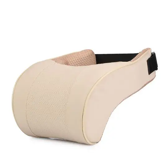 Car Slow Rebound Cotton Auto Seat Head Neck Rest Leather Cushion Pad Head Rest Bone Pillow Fashion - Цвет: Бежевый