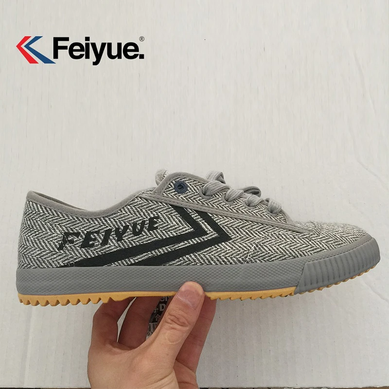 Feiyue/Классическая обувь для боевых искусств; обувь для кунг-фу; удобная парусиновая обувь; мужские кроссовки; мужские теннисные кроссовки; Мужская обувь серого цвета с низким вырезом