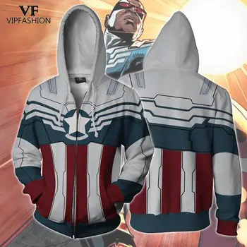 

VIP FASHION 3D Print Captain America Comic Hoodies The Avengers Super Hero Zipper Cosplay Outerwear Hoodies Jacket Sweatshirt