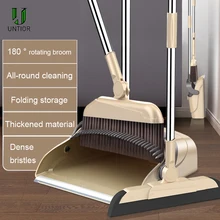 UNTIOR Household Scalable Broom Dustpan Set 180 Degree Roating Plastic Cleaning Tools Easy to Store Dust Pan And Broom Combo